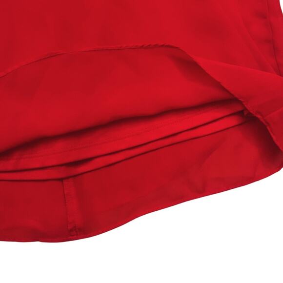 IZ Byer Vibrant Cherry Red Sleeveless Short Dress Small Flowy Cocktail Mini - Picture 4 of 9